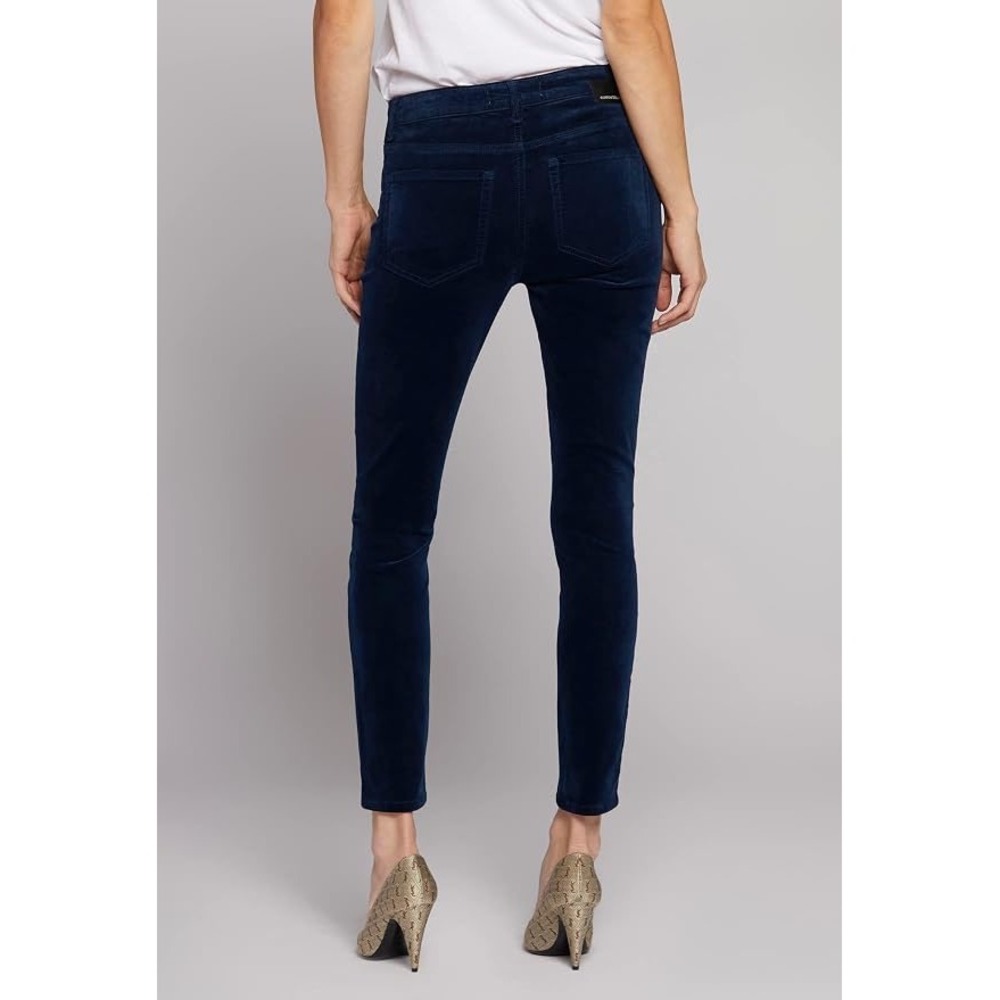 Current Elliott Skinny Ankle Pants 28 Sapphire Blue Velvet Corduroy Stiletto Mid - Picture 3 of 9